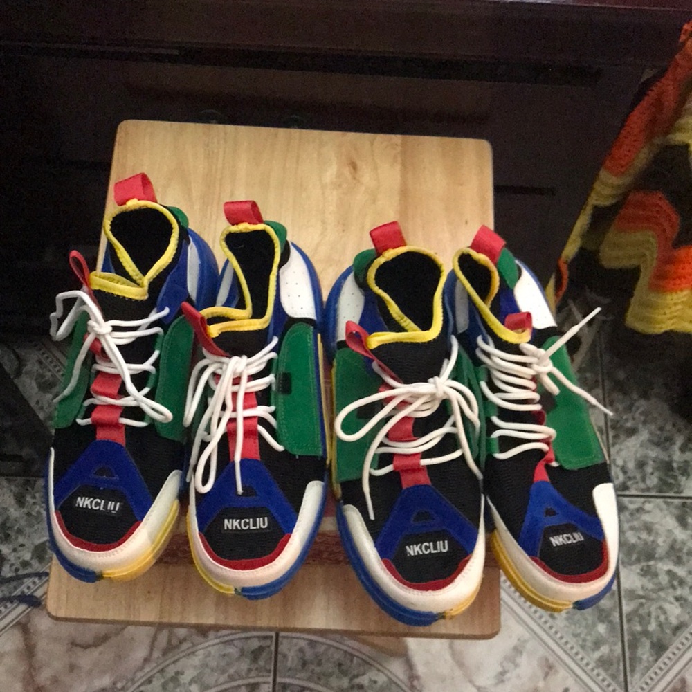 2 pair colorful shoes